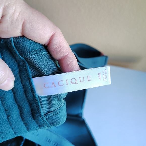 Cacique Women's NWT Green Lace Print Lightly Lined T-shirt Bra Sz 44G Smoothing - Picture 7 of 8